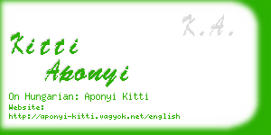 kitti aponyi business card